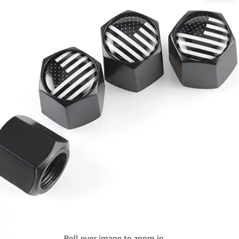 4-Pack American Flag Design Tire Valve Caps, Rustproof and Airtight, Suitable for Cars, Bicycles, Trucks, and Motorcycles -  Metal with Star-Spangled Pattern 4