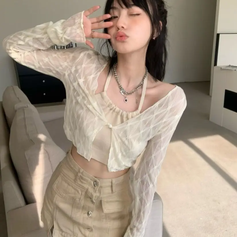 Áo Khoác Cardigan Chống Nắng, Màu Mơ Nhẹ Nhàng, Dành Cho Nữ, Hàng Mới Về Mùa Hè 2025, Áo ngắn Tay Dài, Dành Cho Phụ Nữ Nhỏ
