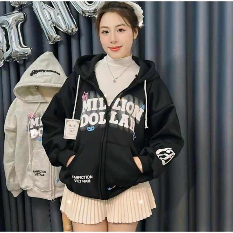 Product Introduction of Áo Khoác Hoodie Nam Nữ Nỉ Bông In Boxy Millon Dollar 3D Siêu HOT HIT - Men's Jacket - Menswear Có Túi - Dài Tay - Nam Nữ 15