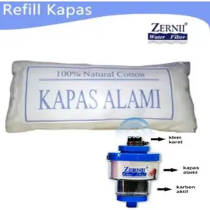 Refill Kapas Filter Air Zernii / Isi Ulang Kapas Alami Zernii