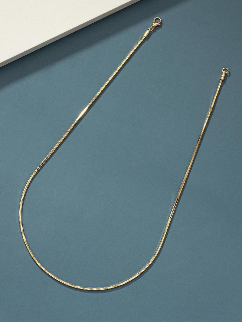 Product Introduction of Fashion Chain Necklace, Casual Simple Plain Snake Chain Necklace, Fashion Jewelry for Men & Women for Party, Daily Clothing Decor, Trendy All-match & Exquisite Jewelry for Birthday Gift without Box 14