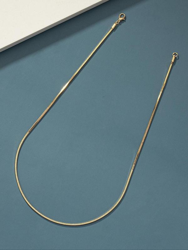 Fashion Chain Necklace, Casual Simple Plain Snake Chain Necklace, Fashion Jewelry for Men & Women for Party, Daily Clothing Decor, Trendy All-match & Exquisite Jewelry for Birthday Gift without Box 3