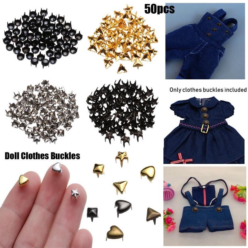 Khóa Đồ Chơi Nhồi Bông 50 Cái, 4 / 5 / 6mm, Quần Áo Búp Bê Kim Loại, Nút Thắt Lưng, Phụ Kiện Búp Bê Tự Làm, Thích Hợp Cho Túi Xách Và Giày Dép 1
