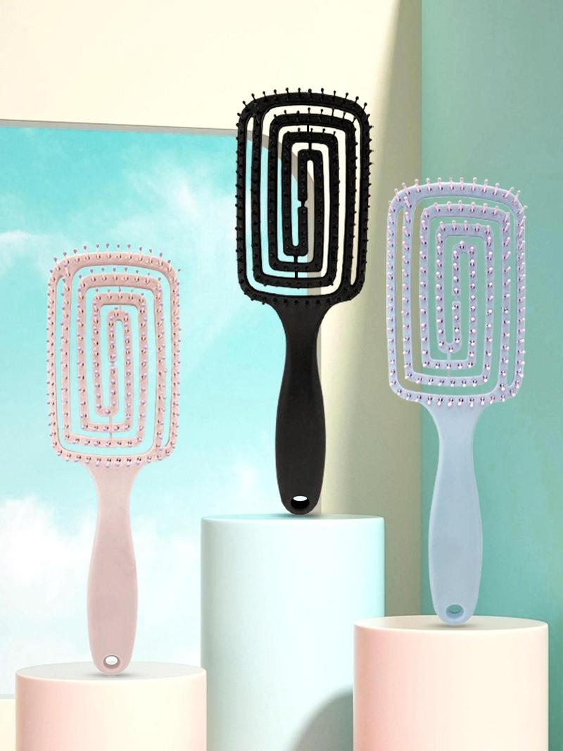 Product Introduction of Solid Color Hair Comb, Hair Care Comb, Dry & Wet Dual-use Hair Massage Comb, Wig Maintenance Tool, Daily Commuting, Campus Hairstyle Maintenance Tool 0