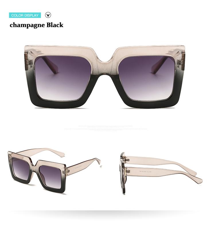 Product Introduction of Oversized Sunglasses Women Large Size Sunglasses Men Transparent Gradient Frame Vintage Big Retro Sun Glasses Female Male 7