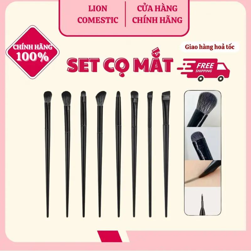 Set Cọ Trang Điểm Mắt Khối Mũi Chuyên Nghiệp