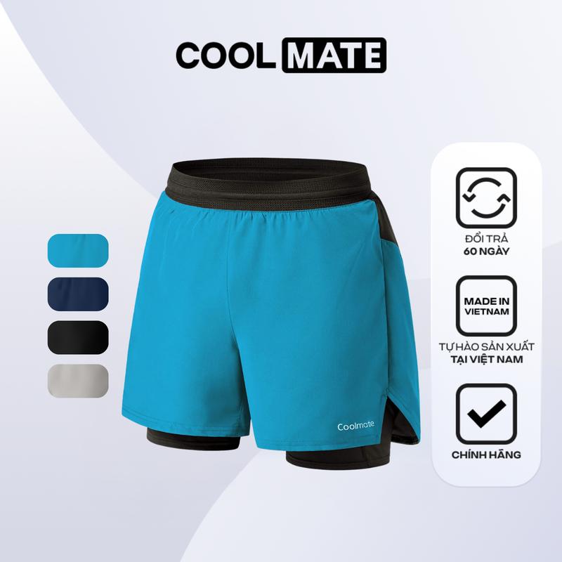 Quần Shorts Nam Chạy Bộ 2 lớp Essentials III - Coolmate