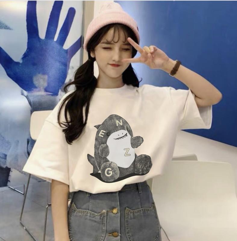[ MỚI ] ÁO THUN CÁ MẬP BABY SHARK . áo phông nam nữ form rộng , tay ngắn ,cổ tròn Top Women Đen Voi  Kem