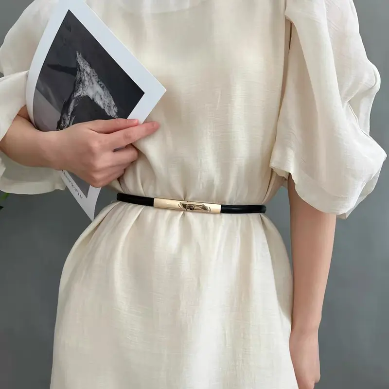 [NEW] Ikat Pinggang Adjustable Untuk Wanita Gaya Simple Formal Kekinian Fashion Trendy Gesper Bingkai Perempuan 1