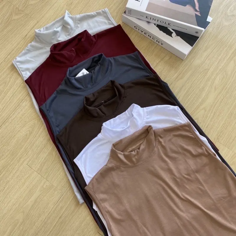 Manset Buntung inner kaos tanpa lengan manset kaos wanita kutung dalaman baju daleman baju Katun Polos 3