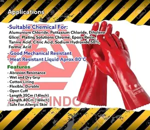 Sarung Tangan PVC Merah Tahan Panas Kimia Safety Gloves GOSAVE