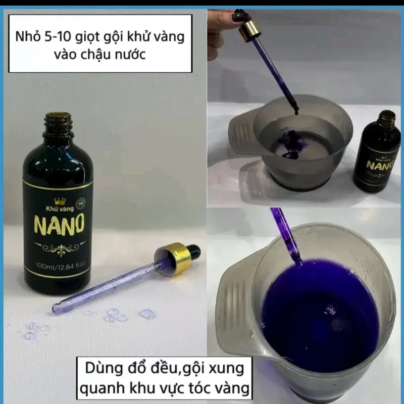 100ml Tinh chất khử vàng NaNo cao cấp, khử vàng cho nền tóc tấy, khử vàng cho nền tóc bị trôi nền. Nhuộm Tóc Đổi Màu Tóc 4