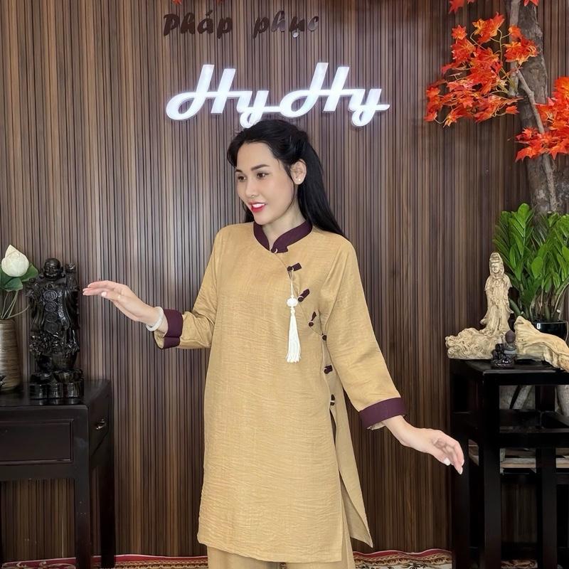 Tâm Giao - Bộ Pháp Phục Lễ Chùa Nữ Bigsize Cổ Tàu Thanh Lịch Trang Nhã-HyHy 2
