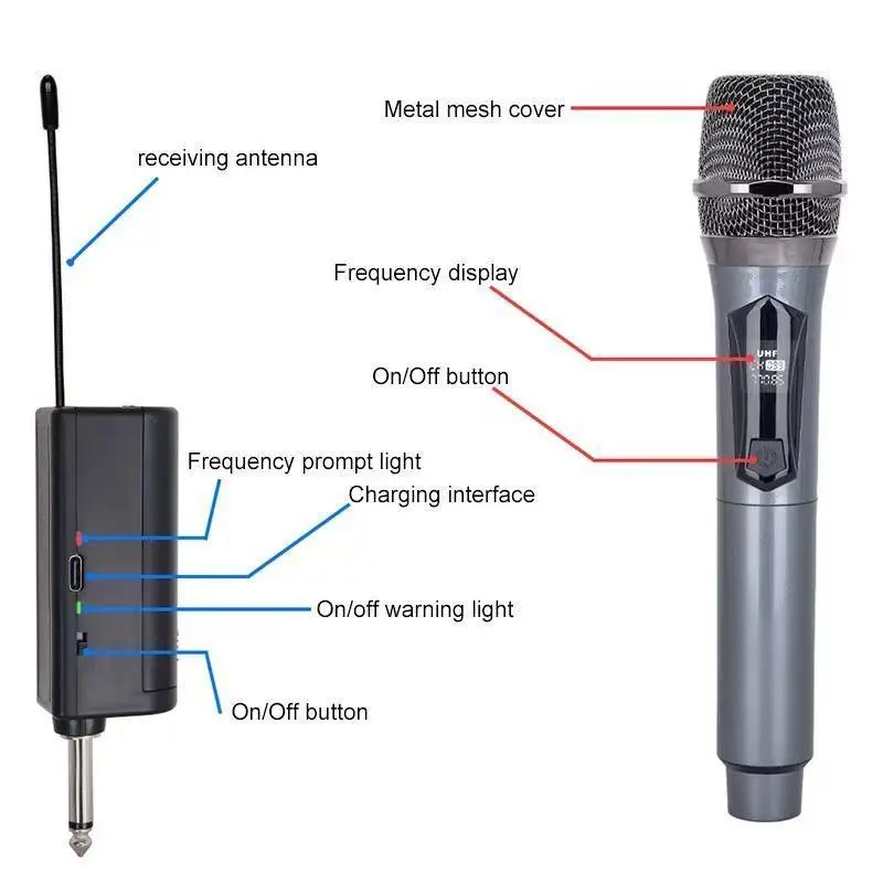 2025 khuyến mãi-Bộ Micro Không Dây Karaoke 108 Hoạt Động Với Tất Cả Các Loa, Bộ Khuếch Đại, Âm Thanh Kỹ Thuật Số 5