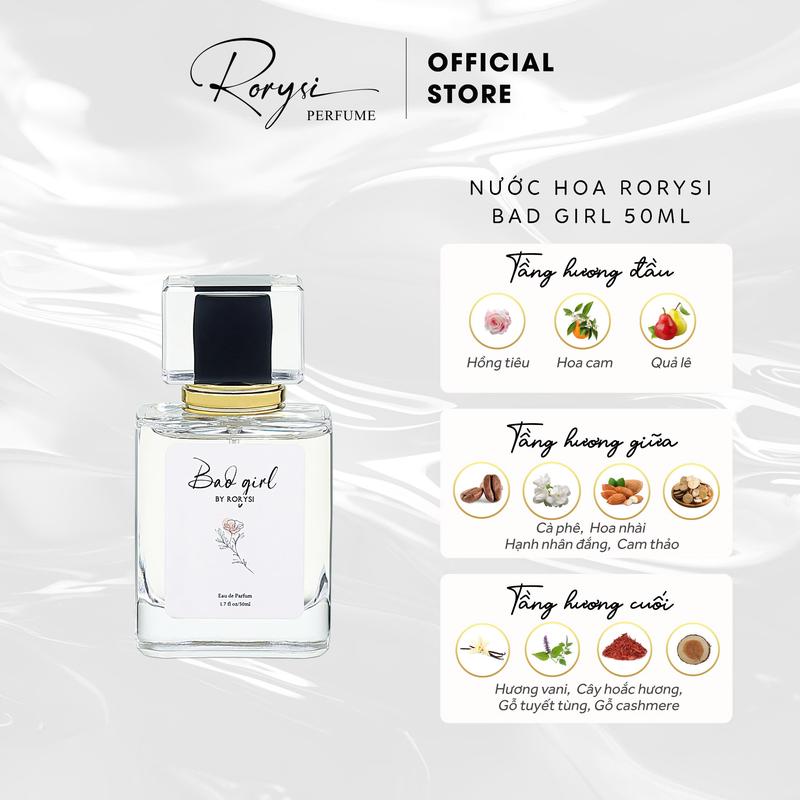 Nước Hoa Nữ 50ml Rorysi BAD GIRL  Mùi Hương  Bí Ẩn, Năng Động, Thu Hút Dạng Xịt Perfume
