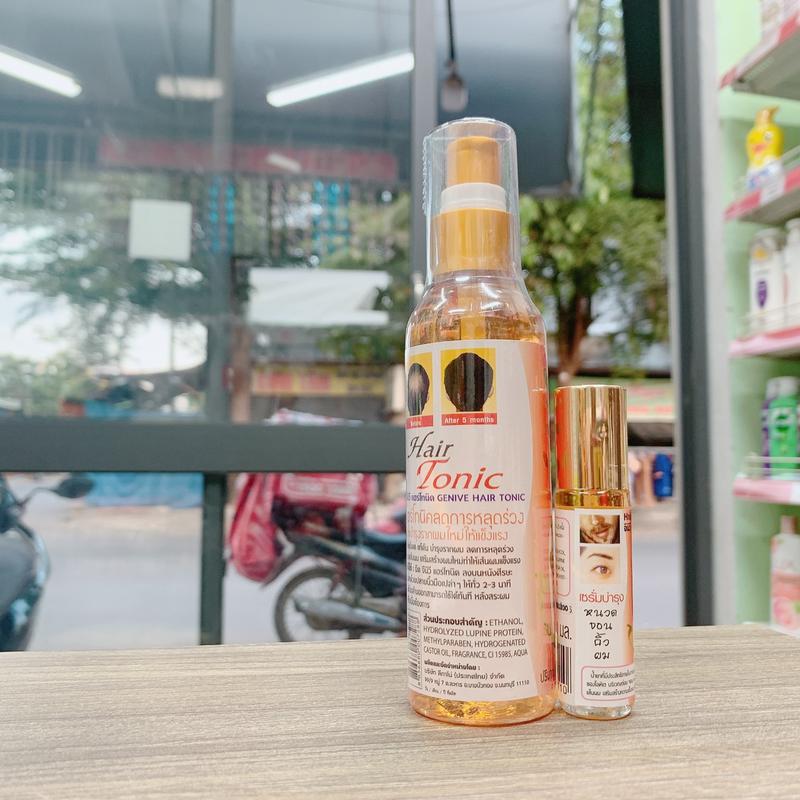 Combo mọc tóc Hair tonic, giảm gãy rụng tóc và lăn mọc mi, mày của Thái Lan xịt kích mọc tóc duong toc 1
