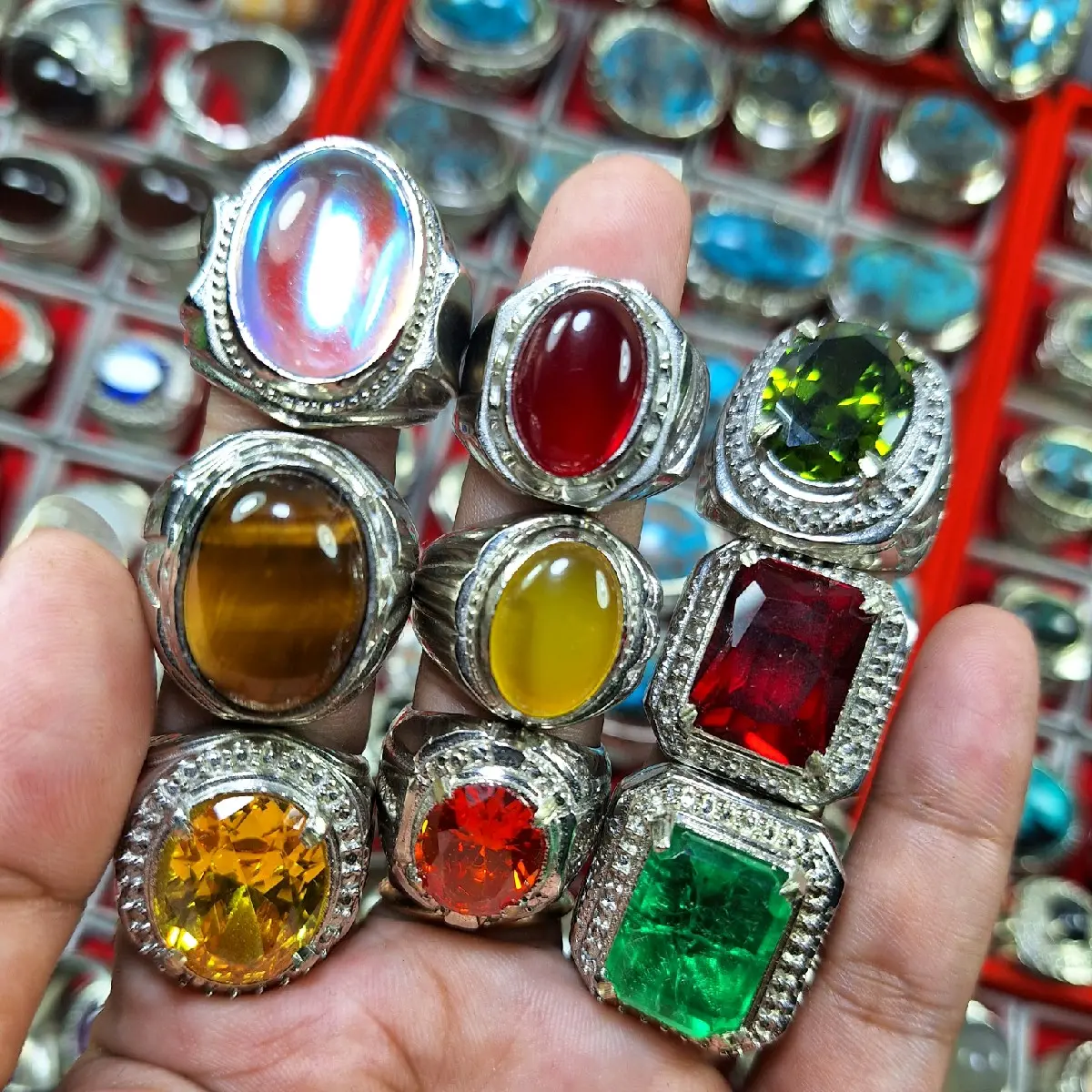2pcs cincin batu akik bebas pilih
