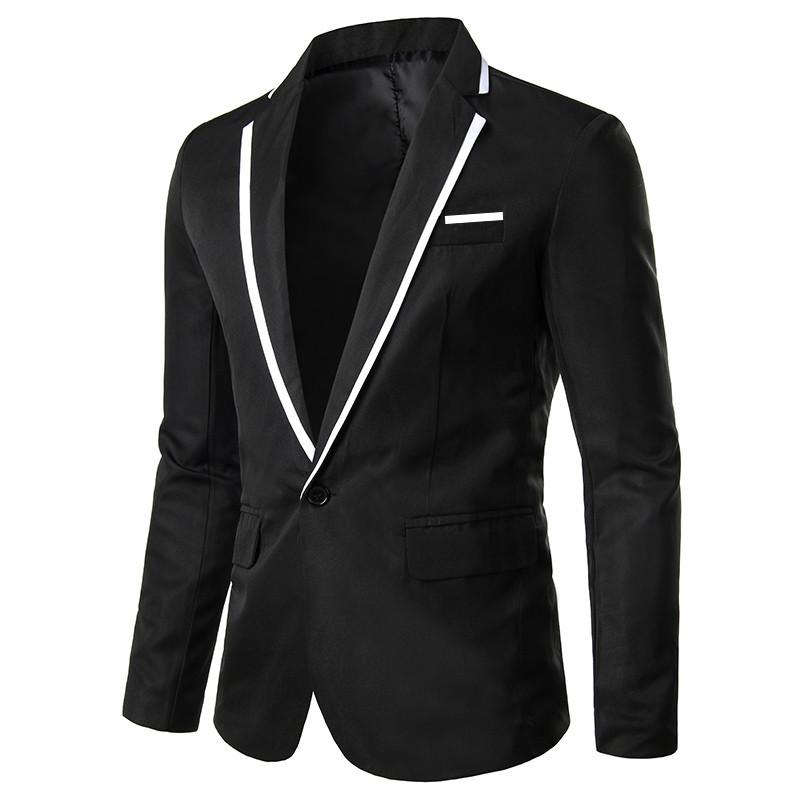 Foreign Trade Men's Small Suit European and American Size Contrast Color Fit Non-Ironing Casual Men's Clothing Suit Jacket Batch 1