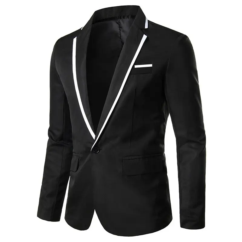 Foreign Trade Men's Small Suit European and American Size Contrast Color Fit Non-Ironing Casual Men's Clothing Suit Jacket Batch 1