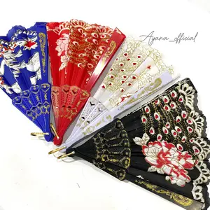 AYANA - KIPAS TANGAN SATIN JEPANG SULAM EMAS/ PERAK TARI LIPAT MOTIF / SOUVENIR KIPAS HIASAN KIPAS WARNA WARNI BERMOTIF / KIPAS LUCU KIPAS KARAKTER ANAK KIPAS BATIK KIPAS MURAH KIPAS TANGAN BT21 GAMIS HIJAB SYARI l AKSESORIS OFFICIAL STORE