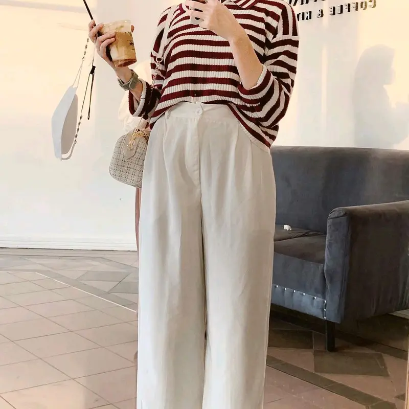 POLO KNIT TOP BLASTER CROP ATASAN RAJUT COMBO STRIPE TONE GARIS 2 WARNA 6