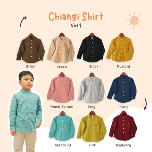 Yobebee Kemeja Linen Tangan Panjang Anak Laki Laki Usia 2 3 4 5 6 8 10 12 Tahun Baju Atasan Kids Polos Model Casual Formal Koko Cotton Chiangi Shirt Couple Kembaran Anak Laki-Laki dan Ayah