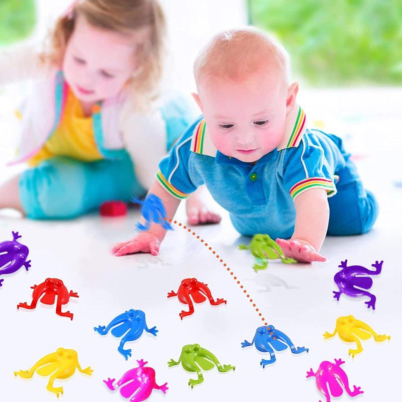 Random Color Frog Design Jumping Frog Toy, Cute Animal Design Stress Relief Toy.Creative Children's Tabletop Game 5