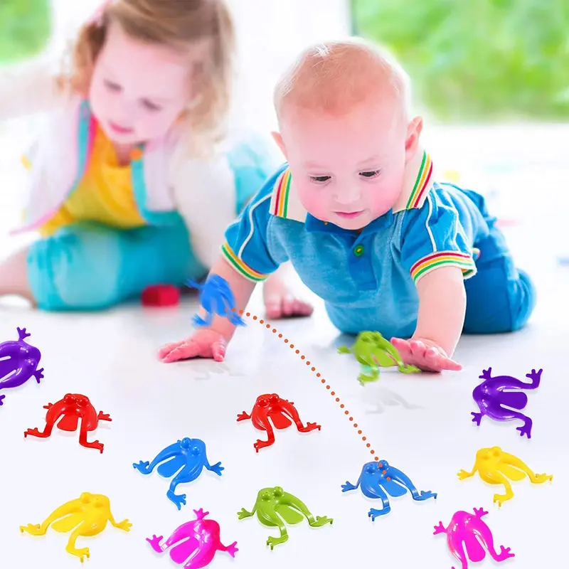 Random Color Frog Design Jumping Frog Toy, Cute Animal Design Stress Relief Toy.Creative Children's Tabletop Game 5