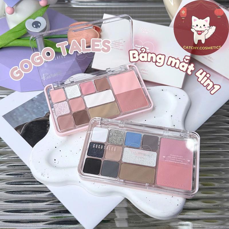 GOGO TALES Bảng Phấn Mắt GOGO TALES 4in1 11 Ô Má Hồng Kèm Tạo Khối Highlight Trái Tim GT724