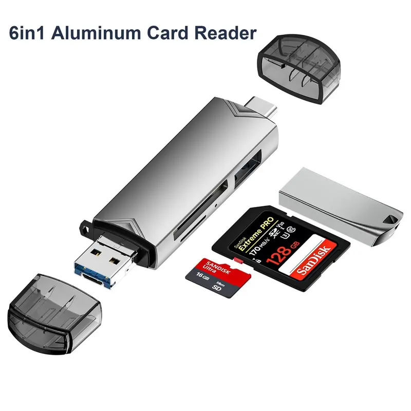 Đầu đọc thẻ USB3.0 2.0 Type-c Micro USB Điện thoại Android Máy tính Macbook Trung tâm OTG đa năng Máy ảnh Đĩa SD / TF / U HUB USB 0
