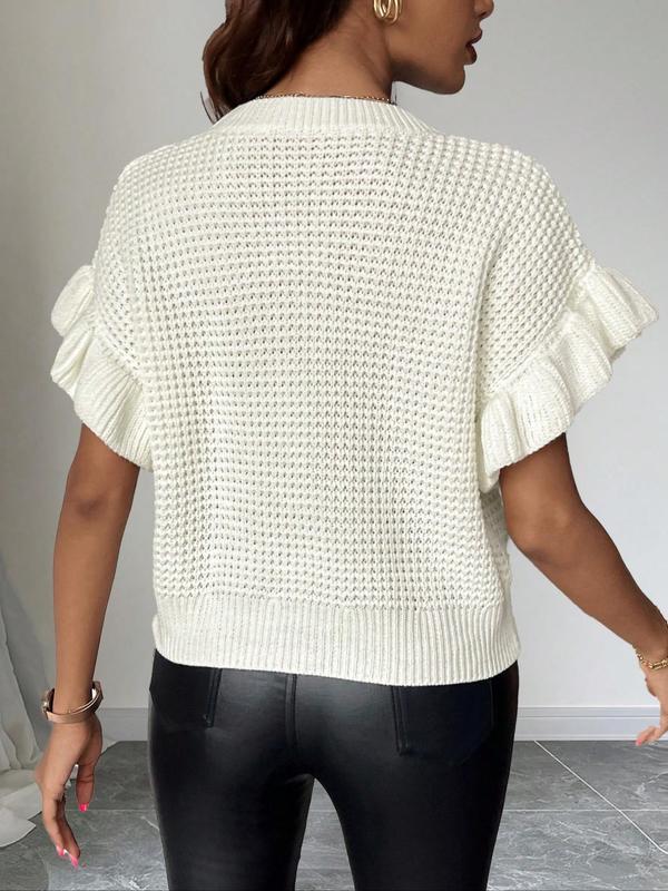 Women's Crew Neck Sweater, Casual Comfort Sweater Pullover, Ladies Knitwear for Daily Wear 1
