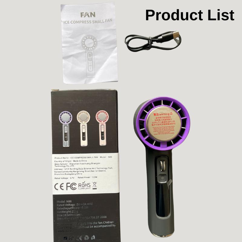 Portable Handheld Fan, USB Rechargeable Fan with 4000mAh Battery, Mini Fan for Travel, Cooling Fan for Makeup and Outdoor Use, Suitable for Women and Men 8