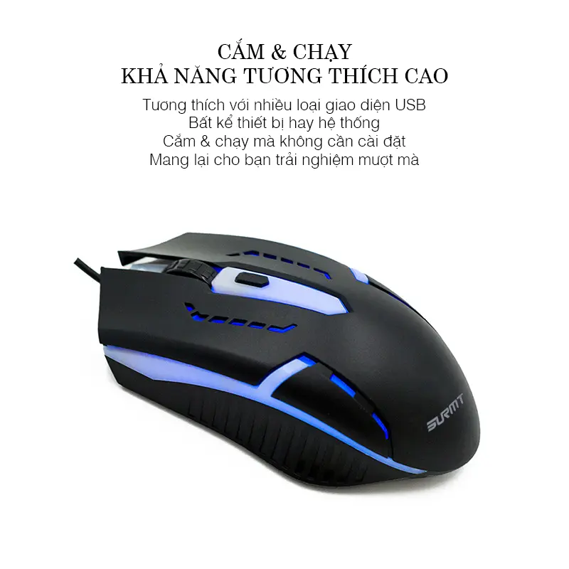 Chuột Có Dây USB Đa Năng - Đèn LED 7 Màu Hô Hấp, Dành Cho Game/VP - Bán Buôn Từ Nhà SX keyboard mouse keyboard
