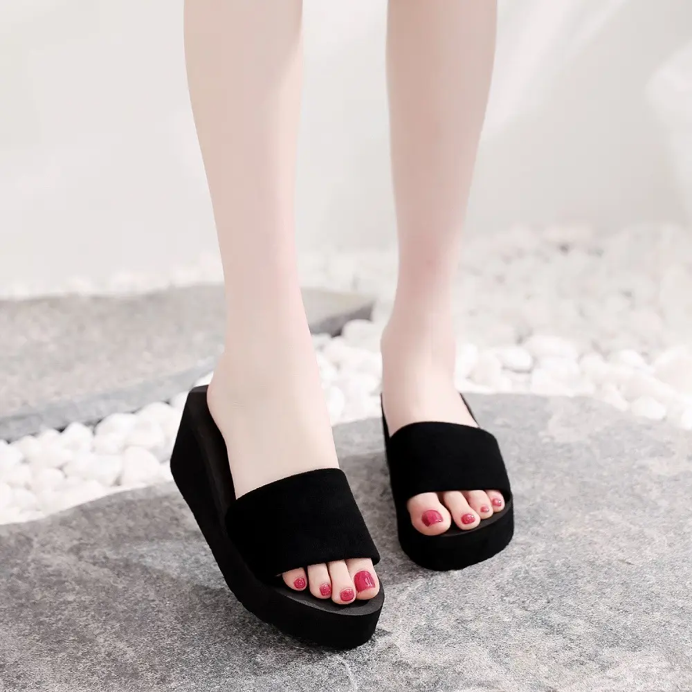 Slippers Women's Flip-Flops Women's Sandals Women's Summer Fashion All-Matching Outdoor Wear Home Korean Style Student Platform Beach