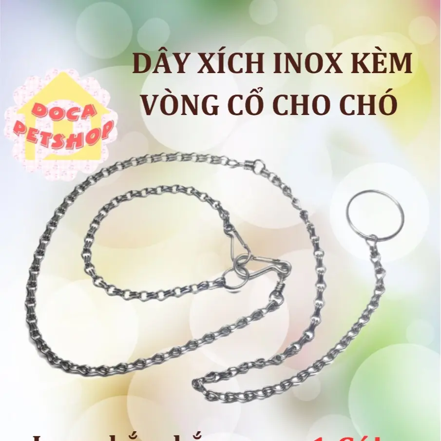 Dây Xích Cho Chó, Mèo Inox Có Vòng Cổ - Docapetshop chống