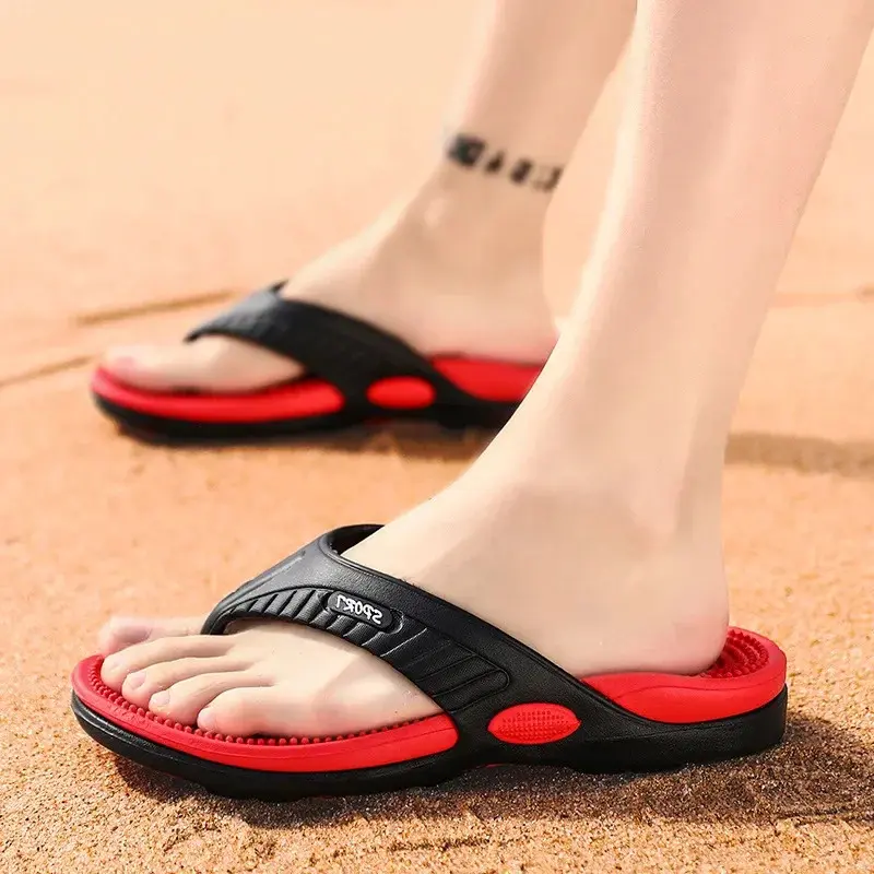 Summer New Outdoor Men's Slippers Breathable Lightweight Outdoor Trendy Beach Shoes Flip-Flop Non-Slip Men's Sandals