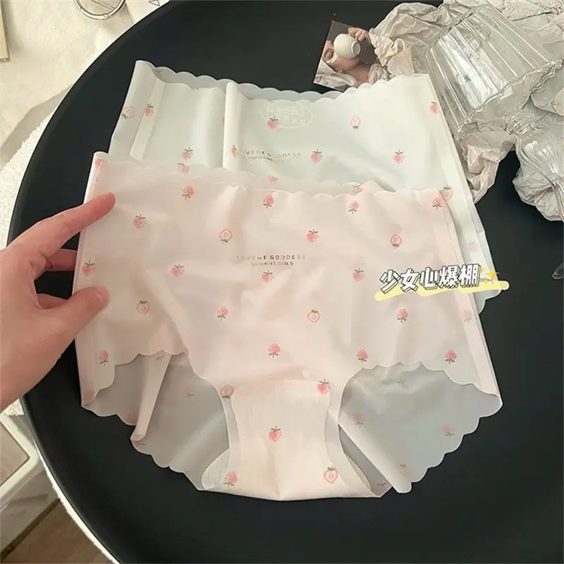 Quần Lót Dâu_Combo 10 quần lót su lụa hoa dâu cao cấp women