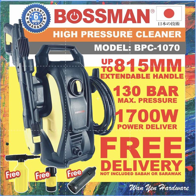 BOSSMAN BPC1070 Water Jet | High Pressure Cleaner |  Pressure Washer | Mesin Cuci Kereta | Car Washer | Power Sprayer