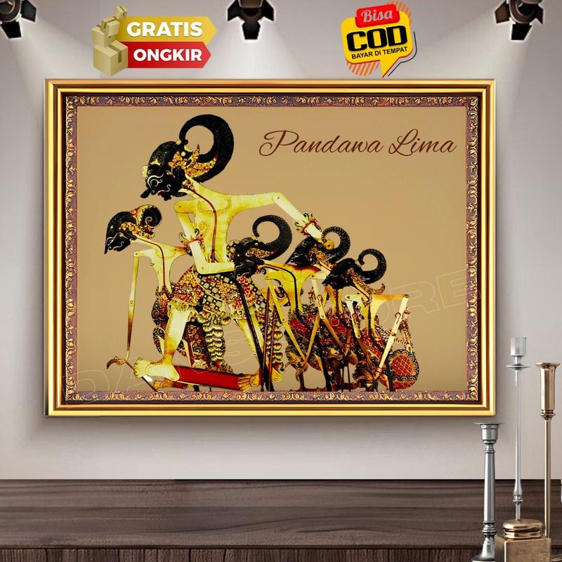 Hiasan Dinding Kayu MDF Gambar Pandawa Lima Yudistira Bima Arjuna Nakua Sadewa Untuk Pajangan Dan Dekorasi Ruangan P42 0