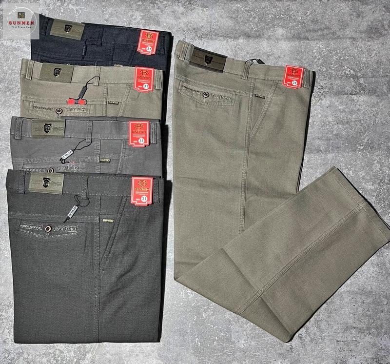 Quần kaki nam trung niên ống suông công sở cao cấp vải dày loại quần dài kaki trung niên form rộng ống suông Menswear quana unam