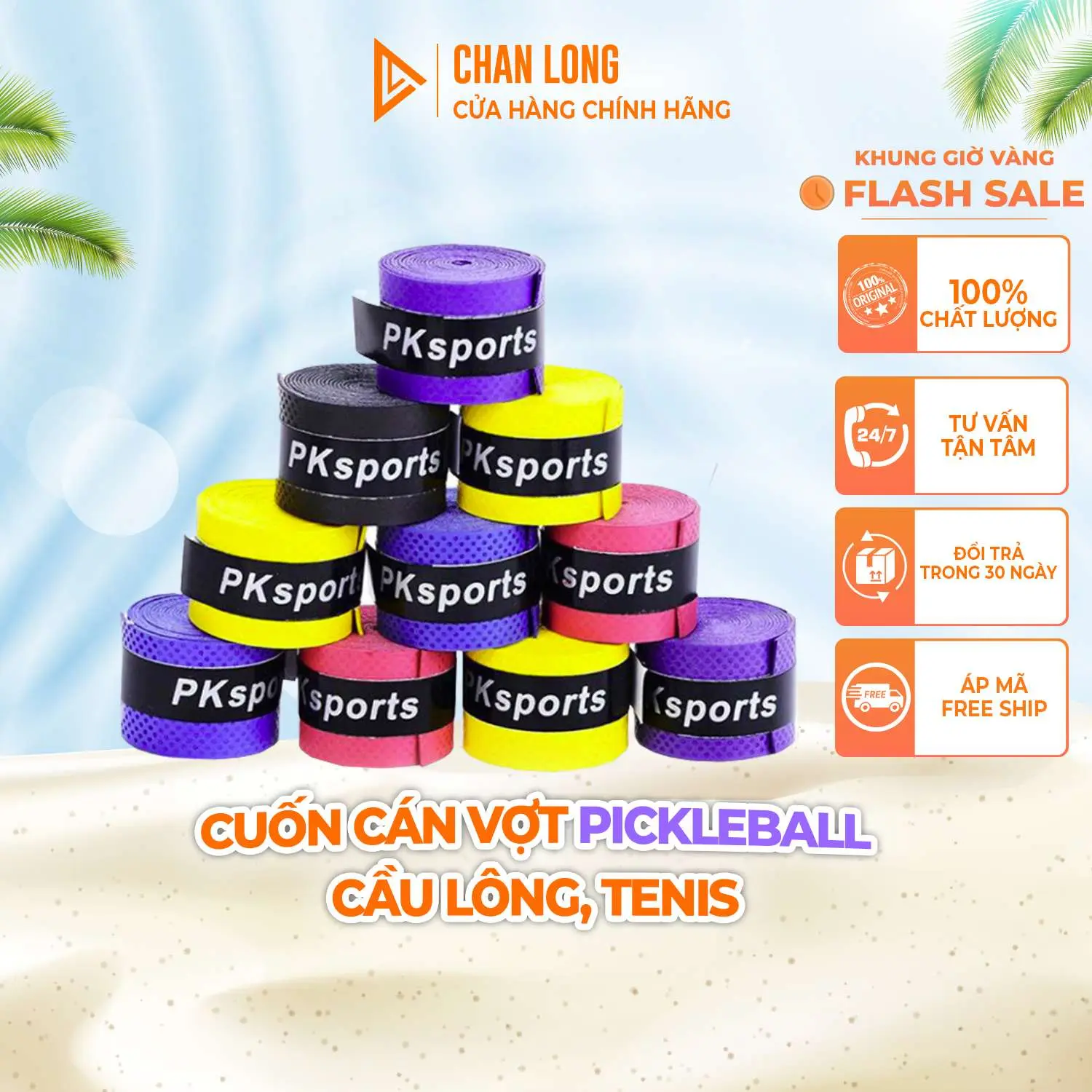 Quấn Cán Vợt Pickleball-Cầu Lông-Tenis Chống Trơn Trượt Có Lỗ Thoáng Khí Cao Cấp | CHANLONG