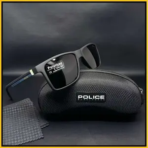 Kacamata Fashion Pria,Lensa Polarized 100% Anti Silau dan Radiasi uv400, kacamata pria, kacamata hitam pria, kacamata anti radaisi Kacamata police fullset dan free cleaner Eyewear Sunglasses Frame