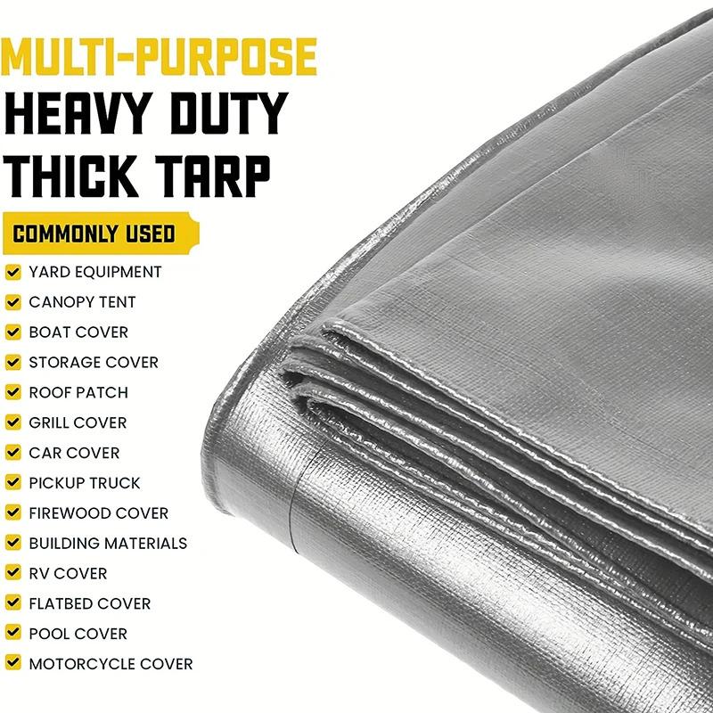 Product Introduction of Tarpaulin 2x2m 2x3 3*3 3x4 3mx5 Car Waterproof Shade Tarp Tent Camping Sun Shade Sail Double Silver Awning Canopy Rain Cover 11