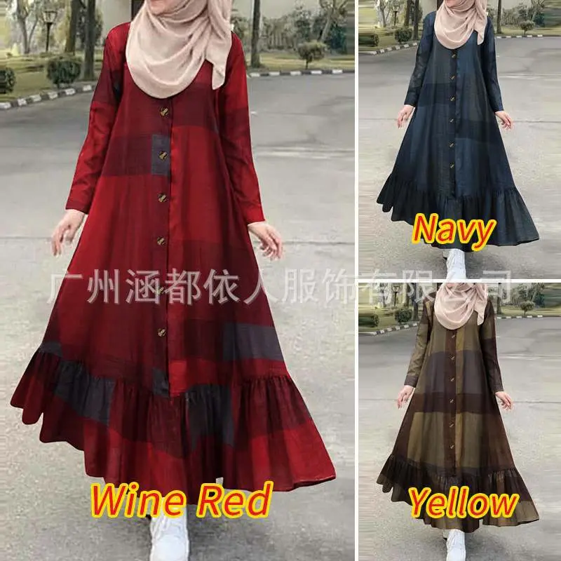 Váy Bông Nữ, Chất Lượng Cao, Phong Cách Ngọt Ngào Và Tươi Mới, Cổ Tròn, Thiết Kế Xếp Ly Thích Hợp Cho Mùa Thu 2020, Nguồn Xuyên Biên Giới 1