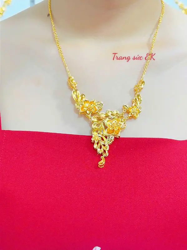 Dây chuyền cưới hoa mai chuẩn màu 24.k cao cấp k022 0