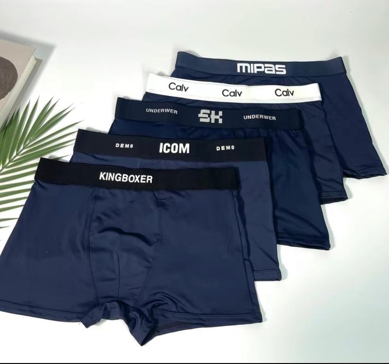 Product Introduction of Combo 5 quần lót nam, quần sịp đùi Full xanh than chất liệu thun lạnh Boxer Quần Boxer Menswear 13