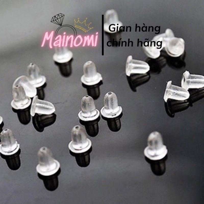 Chốt bông tai cao su nhựa dẻo an toàn cho da MAINOMI