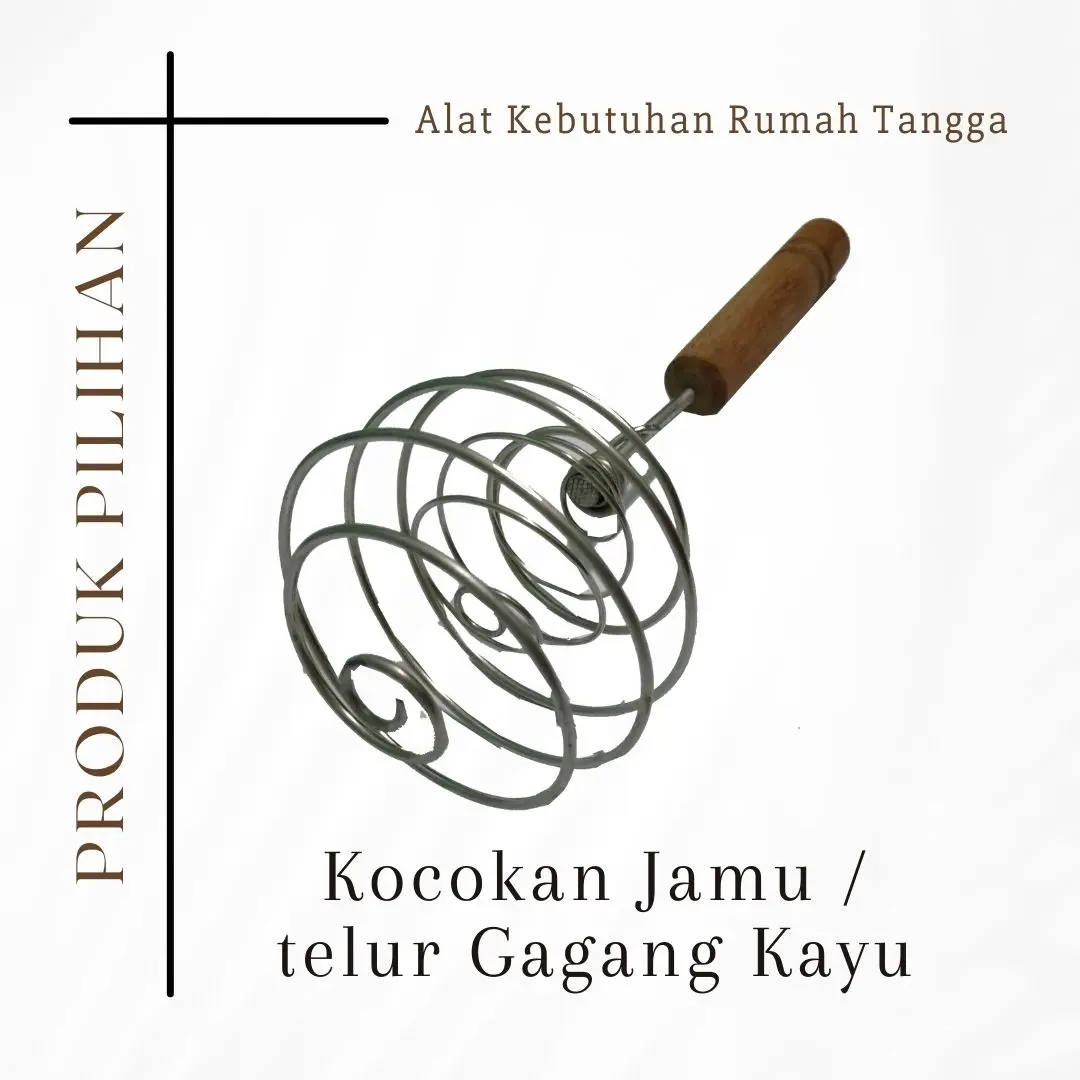 Kocokan Telur Jamu Manual Jumbo Spiral Gagang Kayu