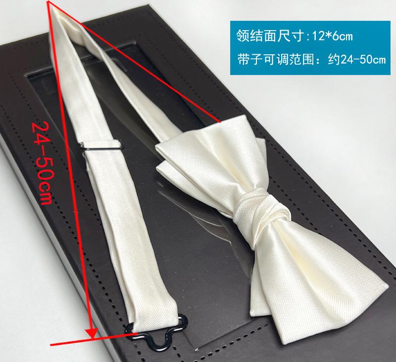 Product Introduction of New Bow Tie Men's Solid Color Bridegroom High Density 1200 Needle Silk Bow Tie Flower Business Formal Wear 1