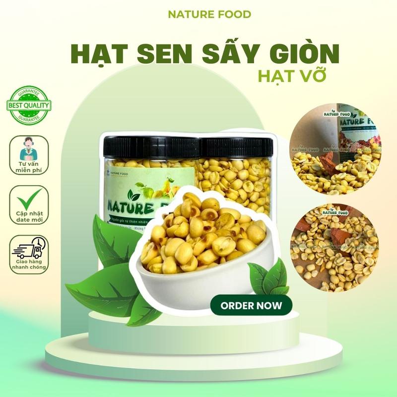 Hạt sen vỡ sấy giòn ăn liền bùi béo, giòn ngon không đường NATURE FOOD.  Snack
